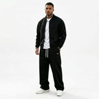 Men's Zip-Up Jacket and Wide Leg Sweatpants Two-Piece Set