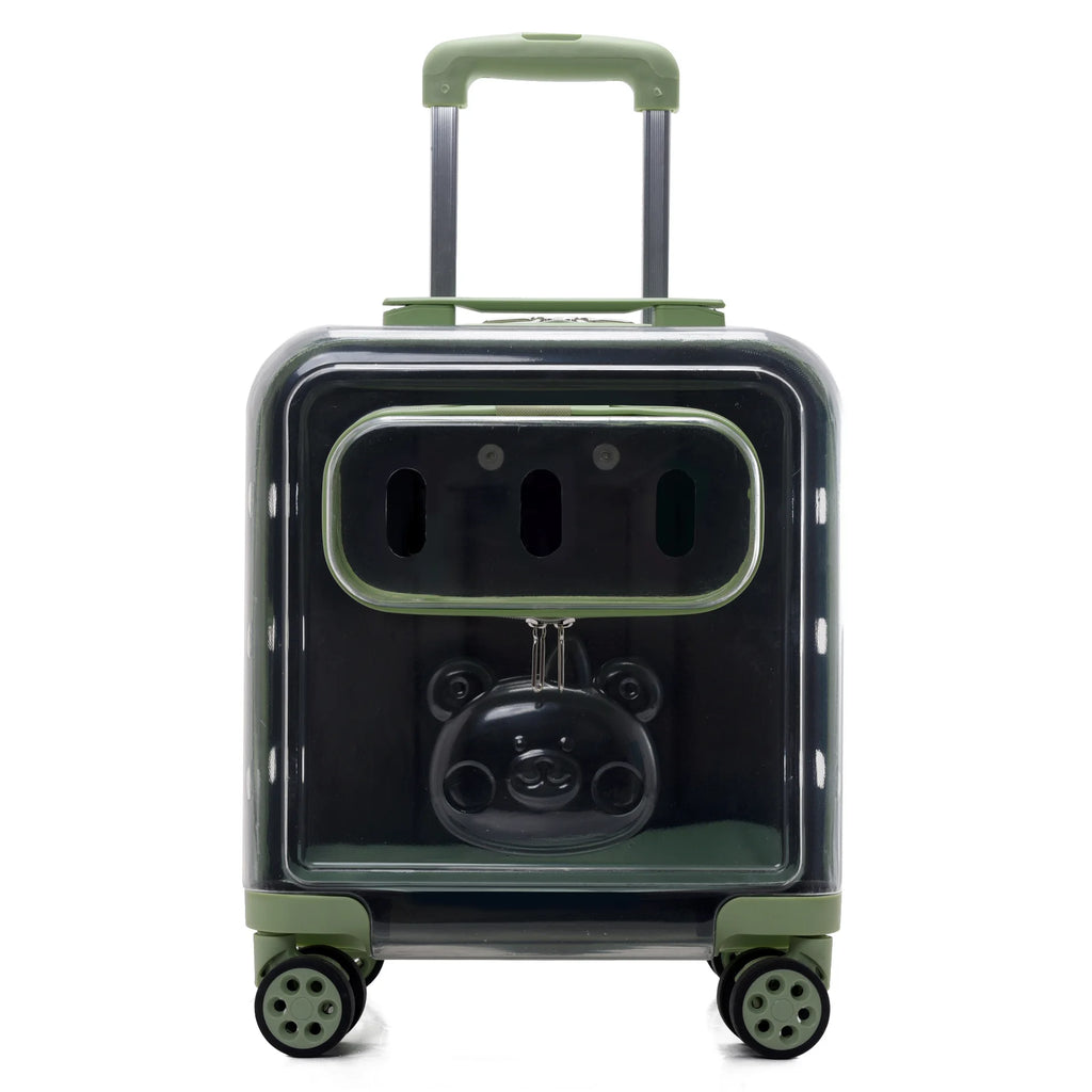 Double-layer Rolling Pet Stroller Carrier Backpack for Cats Dogs