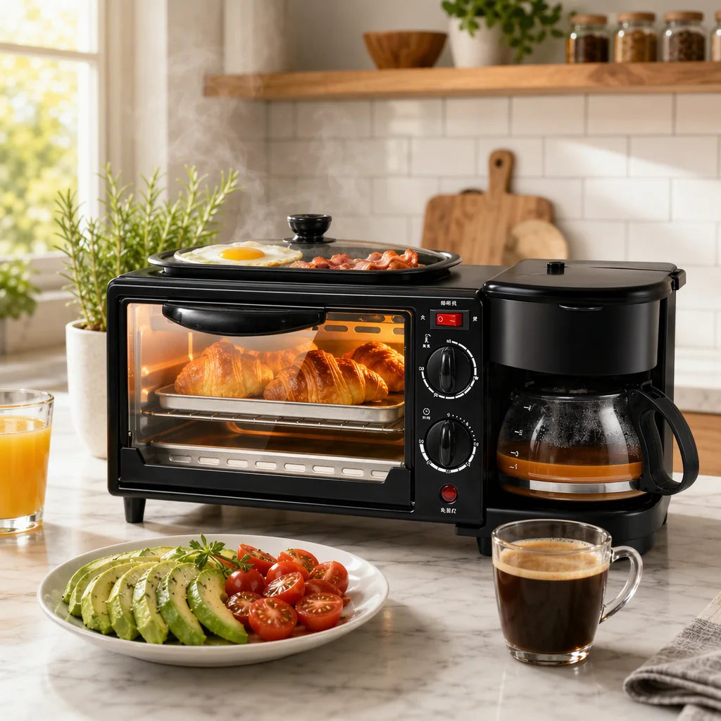 Multifunctional 3-in-1 Stainless Steel Breakfast Machine