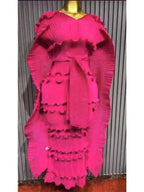 Women's Ruffle Pleated Slim Long Banquet Dress