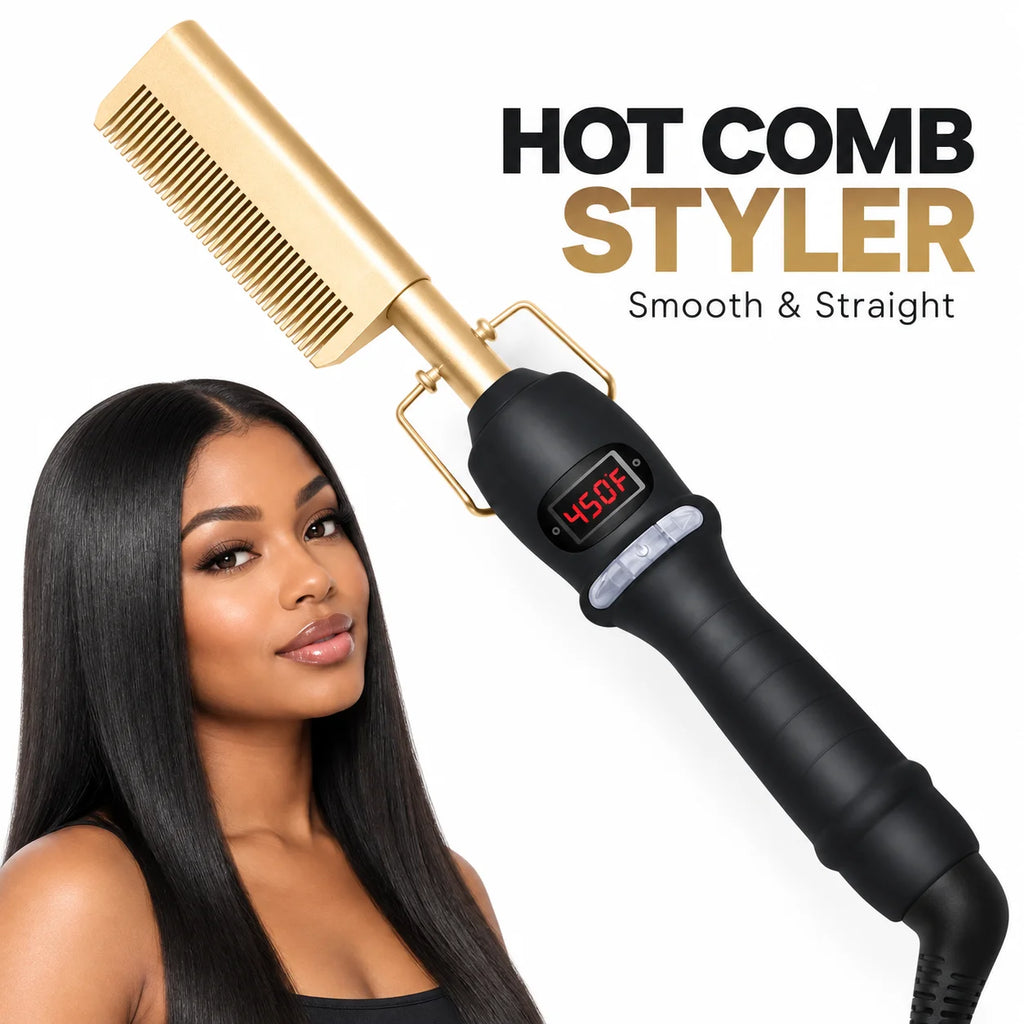2-in-1 Wet & Dry Volumizing Curling Iron and Straightening Comb