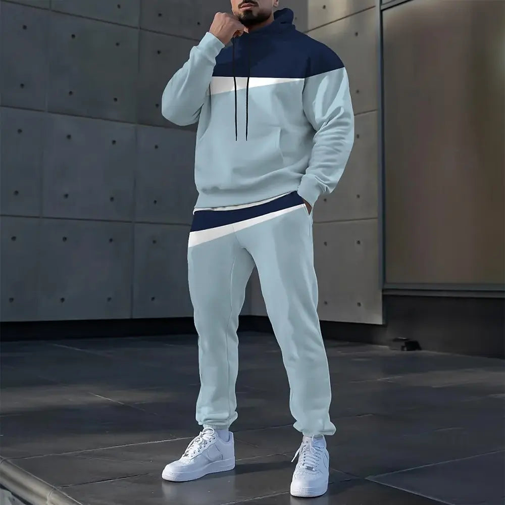 Men's Casual Hooded Sportswear Tracksuit Set