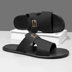 Men's Summer Metal Buckle Slip-On Flat Slippers