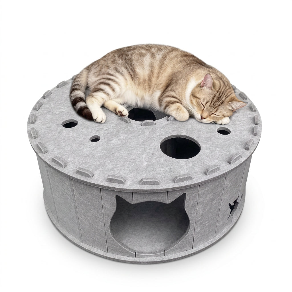 Multi-Hole Felt Cat Tunnel House Scratching Board