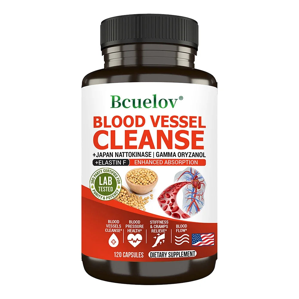 Vascular Cleansing Nattokinase Elastin F Oryzanol Dietary Supplement Capsules