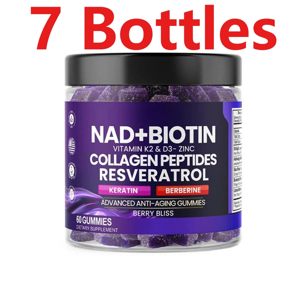 NAD+ and Biotin Hair Skin Nails Support Dietary Supplement Gummies