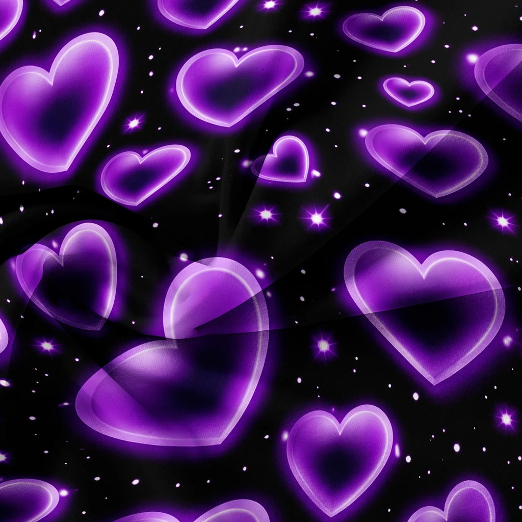 Romantic Purple Hearts Duvet Cover Set