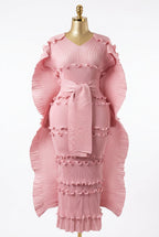 Women's Ruffle Pleated Slim Long Banquet Dress