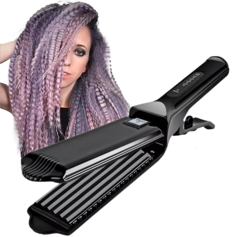 6 Teeth Anti-Static Ceramic Hair Crimping Iron 55W