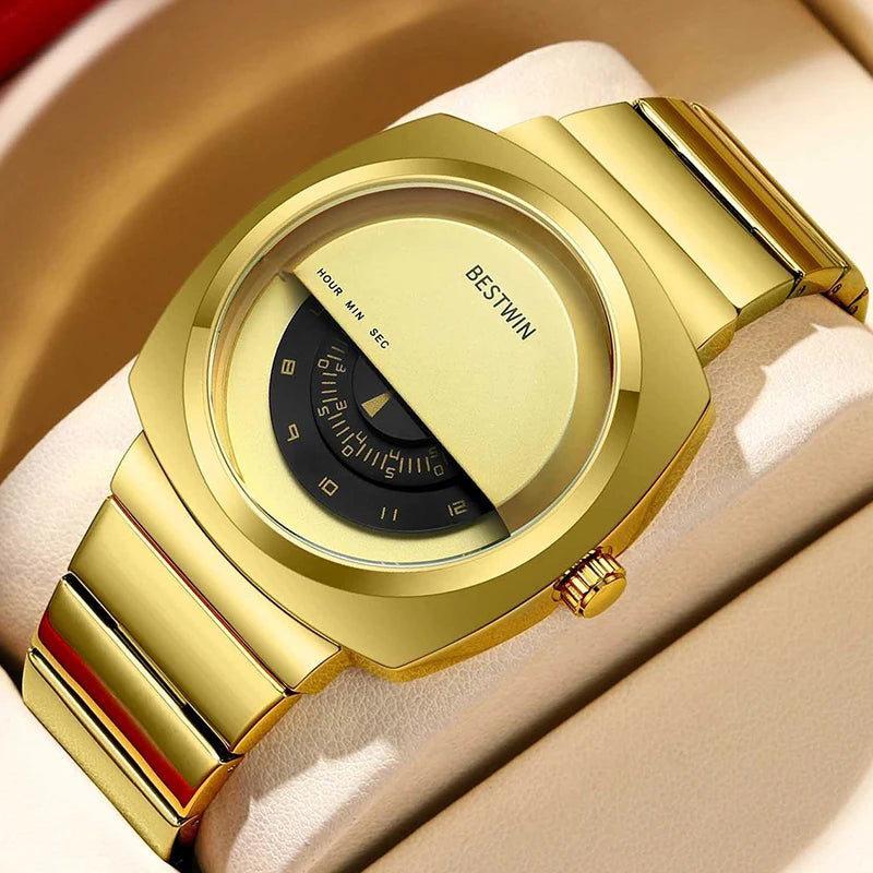 Men's Luxury Creative Stainless Steel Quartz Wristwatch