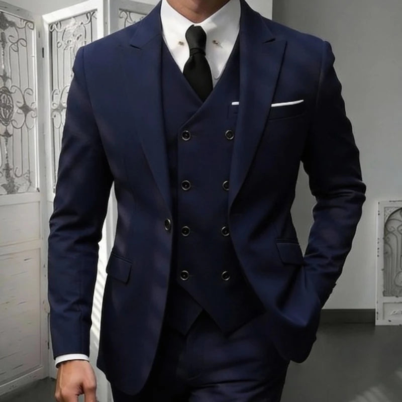 Men's Classic Slim Fit 3-Piece Suit Set