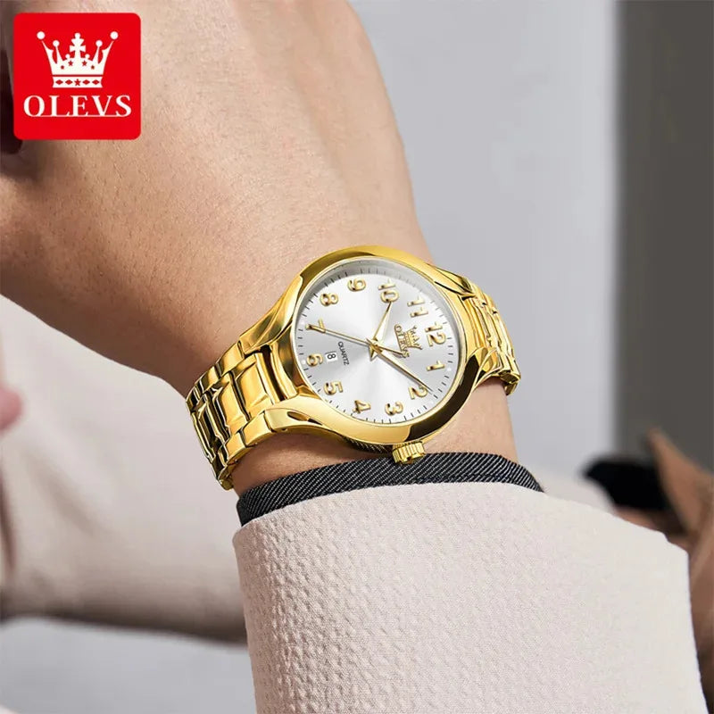 Men's Quartz Stainless Steel Watch with Calendar