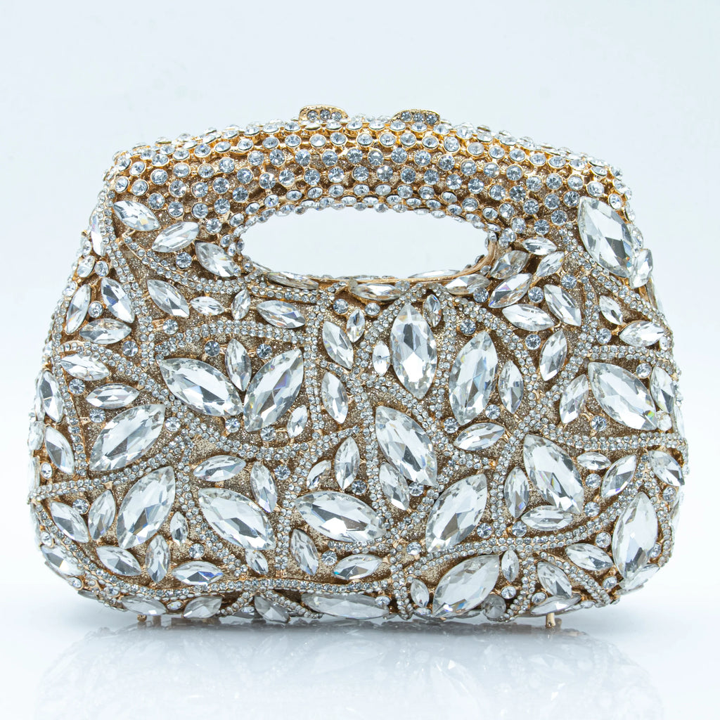 Women's Luxury Rhinestone Top Handle Evening Clutch Bag