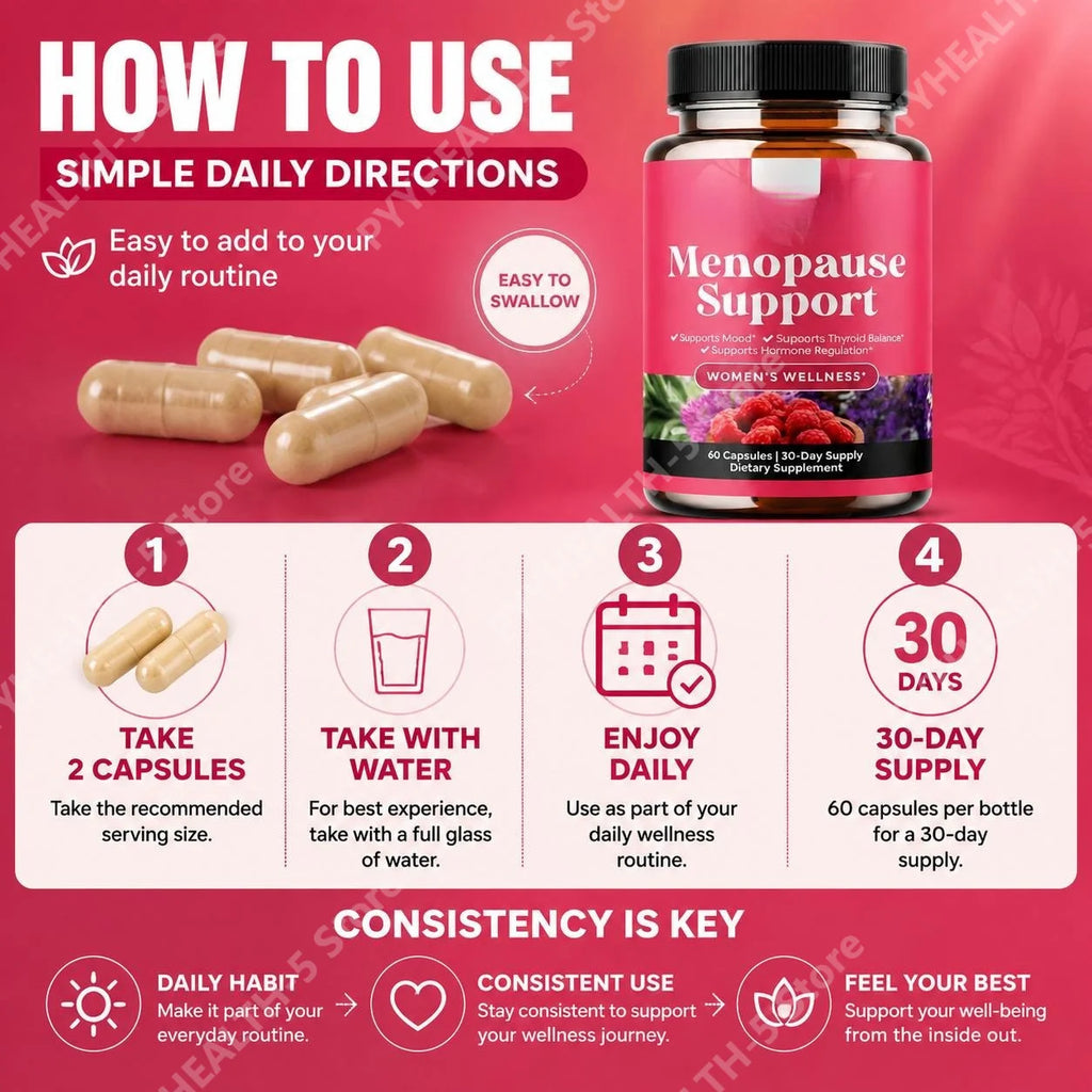 Women's Menopause Support Dietary Supplement Herbal Capsules