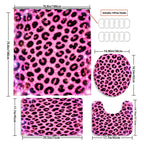 Pink Leopard Galaxy Shower Curtain Set