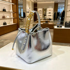 Women's Gold Letter Drawstring Handbag Crossbody Bucket Bag