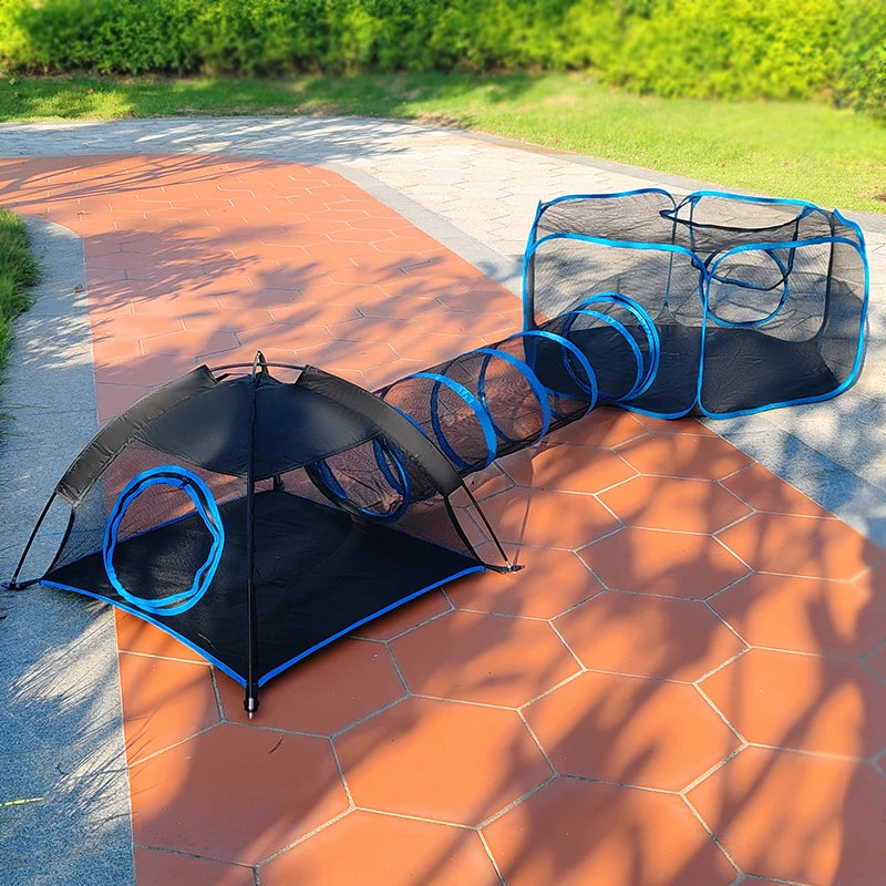 Foldable Pet Tunnel Tent Playpen for Cats Dogs