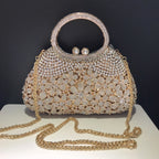 Women's Luxury Daisy Flower Rhinestone Evening Clutch Bag