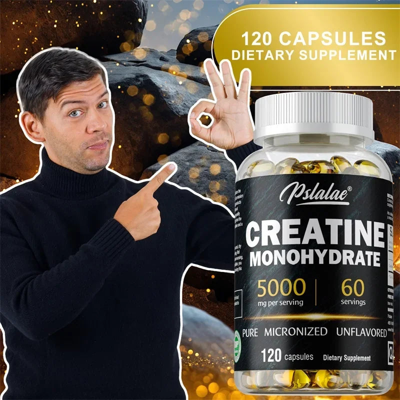 Creatine Monohydrate Muscle Strength Dietary Supplement Capsules