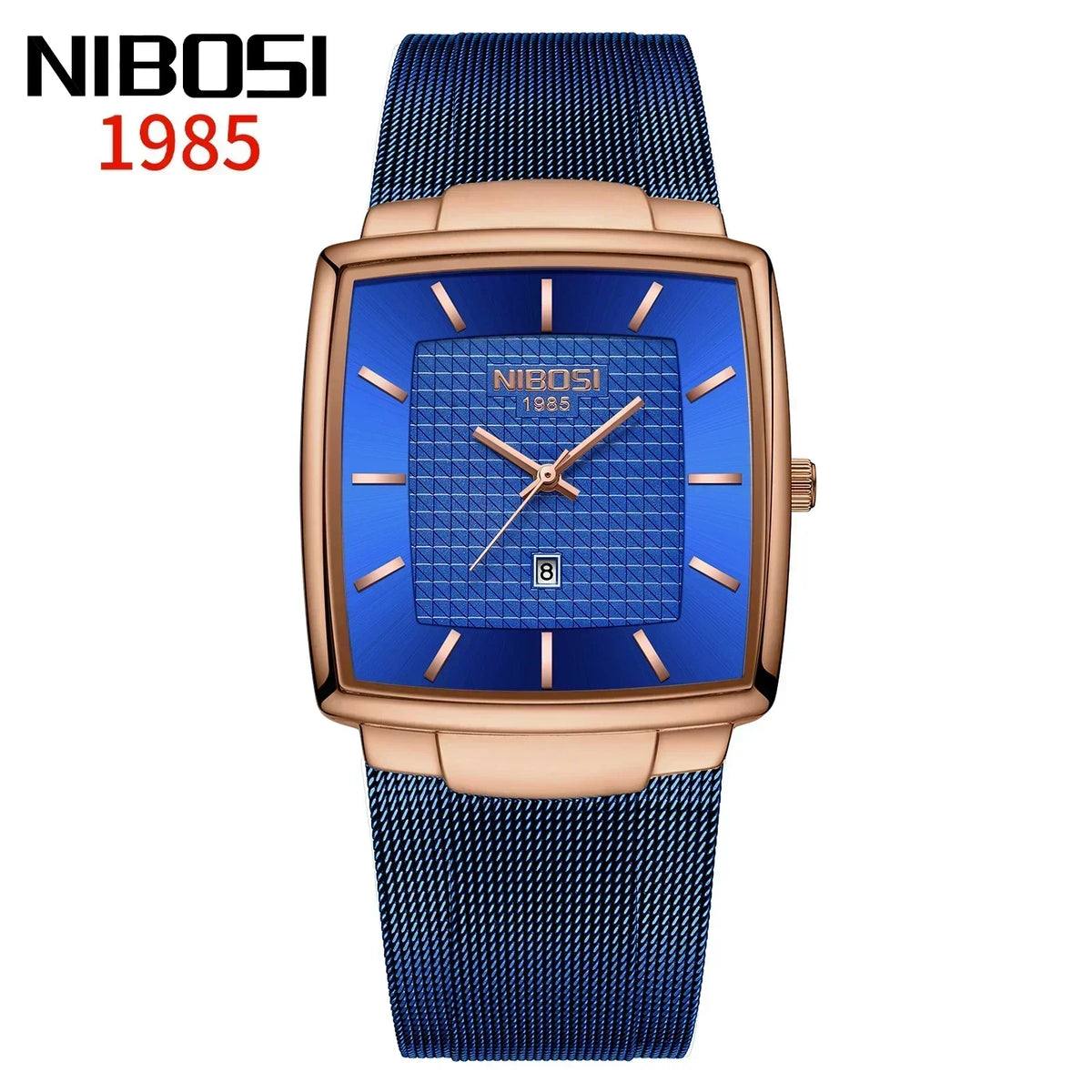 Men's Fashion Square Stainless Steel Quartz Wristwatch