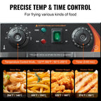 Commercial Electric Dual Tank Countertop Deep Fryer with Drain Valves