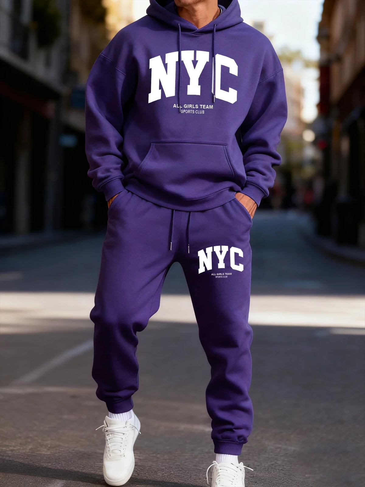 Men's Hooded Tracksuit Hoodie and Jogger Pants Two-Piece Set