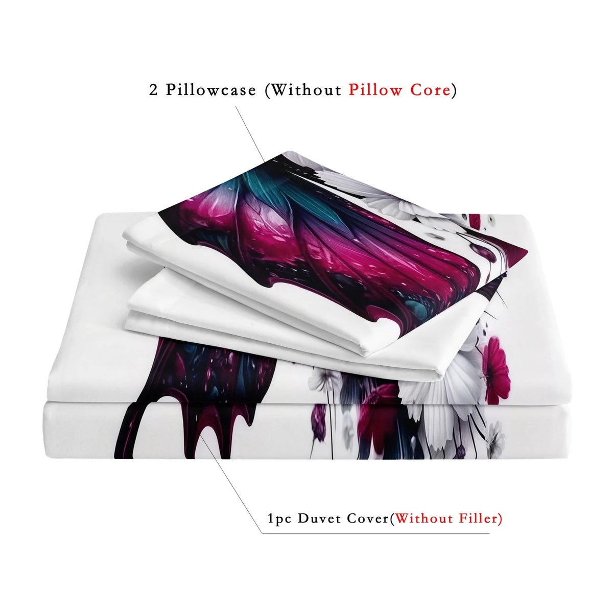 Butterfly Print Polyester Duvet Cover Set