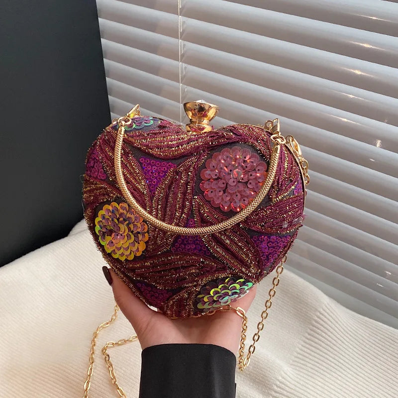 Women's Heart Shaped Acrylic Evening Clutch Bag