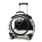 Portable Breathable Rolling Pet Carrier Backpack for Cats Dogs