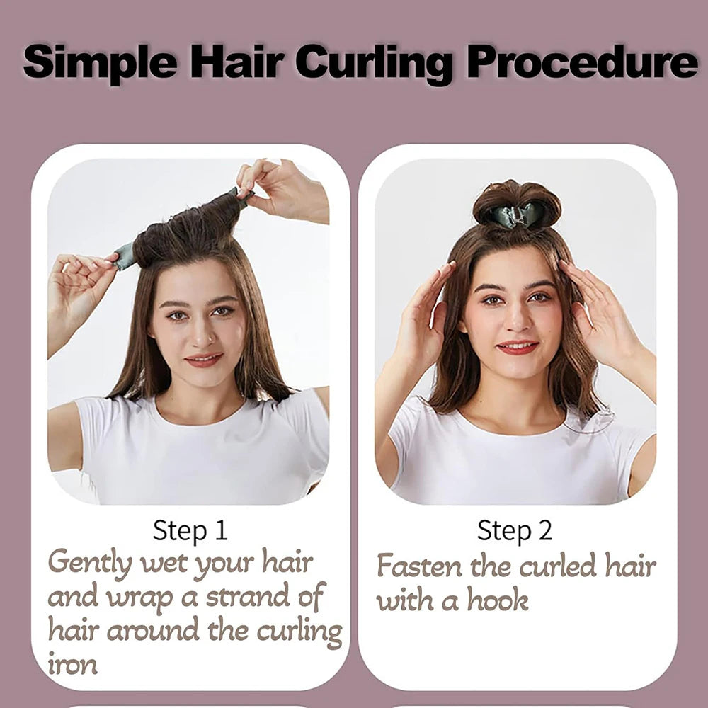 Heatless Hair Curling Rod Headband Set with Hook