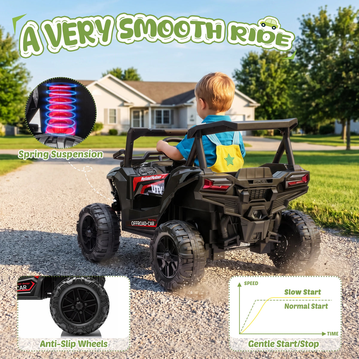 Kids 12V Electric Ride-On UTV Toy with Remote Control