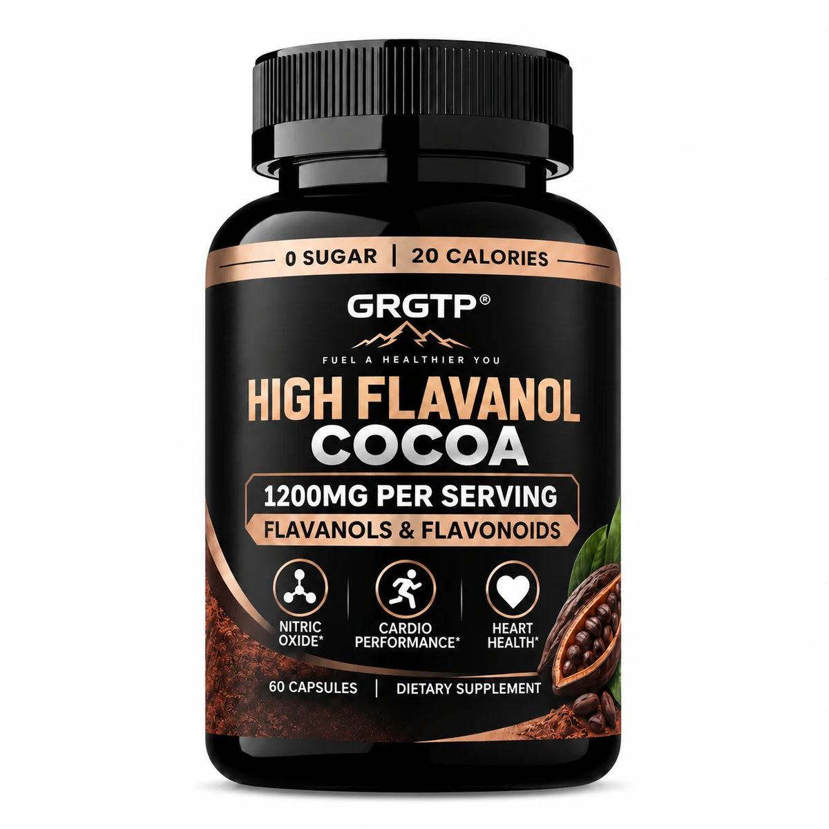 High Flavanol Cocoa Circulation and Cardiovascular Support Capsules