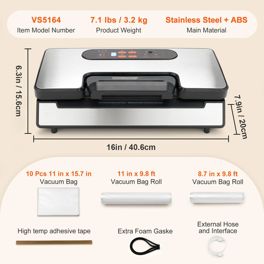 Electric Vacuum Sealer and Food Packaging Machine 130W