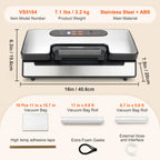 Electric Vacuum Sealer and Food Packaging Machine 130W