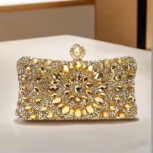 Women's Luxury Pearl Rhinestone Evening Clutch Bag