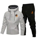 Men's Hooded Softshell Jacket and Pants Two Piece Set