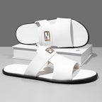 Men's Summer Metal Buckle Slip-On Flat Slippers