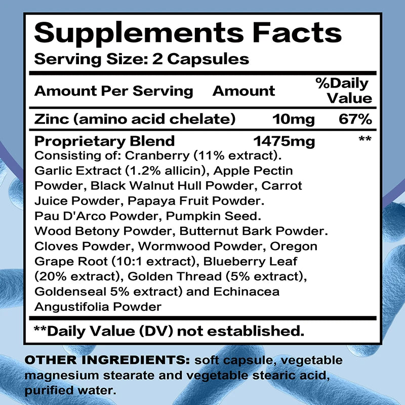 Parasite Blast Detox Complex Intestinal Cleanse Digestion Supplement