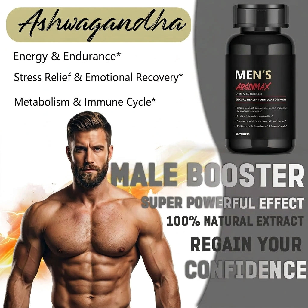Men's L-Arginine Performance and Endurance Dietary Supplement Tablets