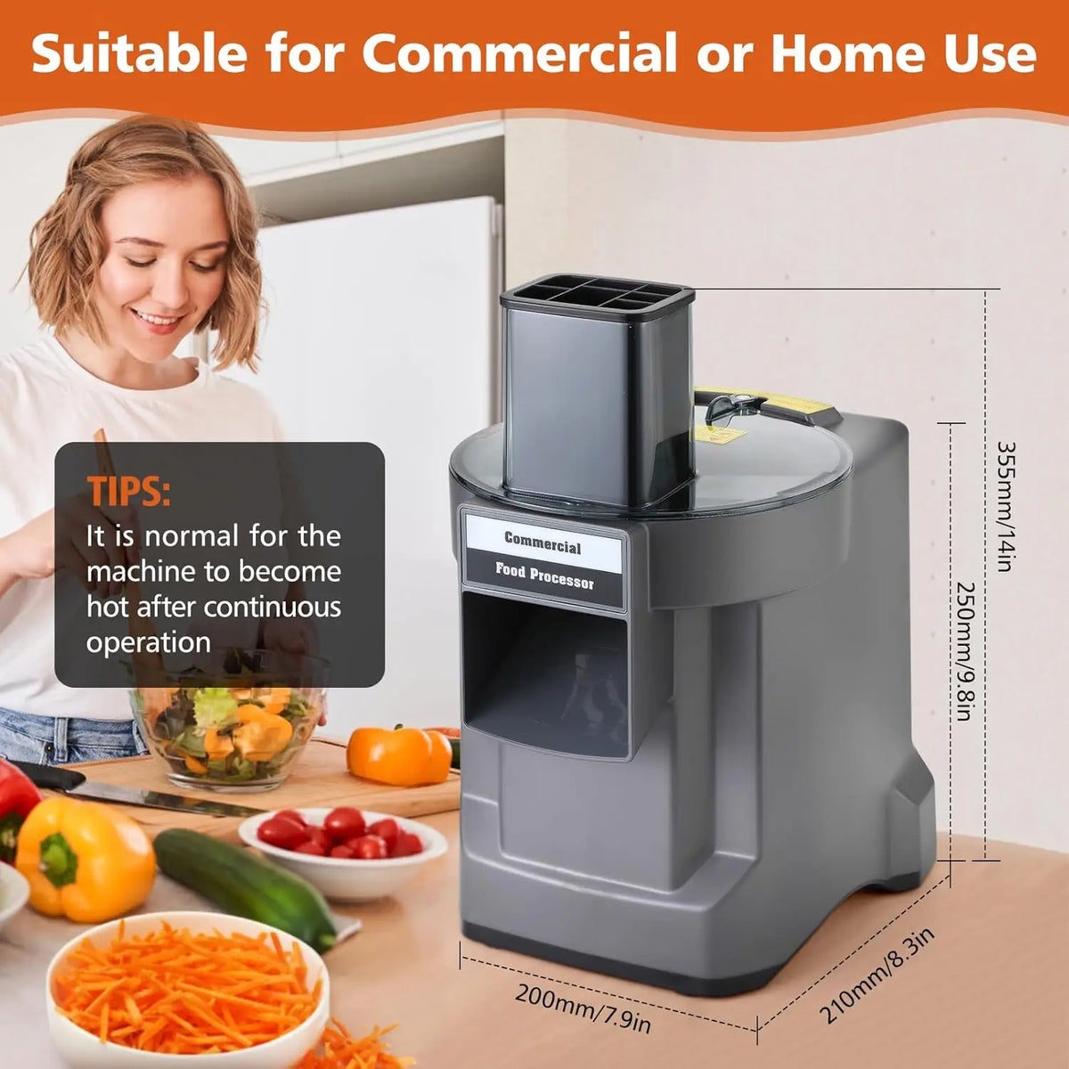 Commercial Electric 3-in-1 Vegetable Chopper and Food Processor