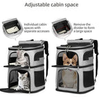 Dual Compartment Pet Backpack Carrier for Cats Dogs