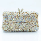 Women's Luxury Floral Rhinestone Evening Clutch Bag