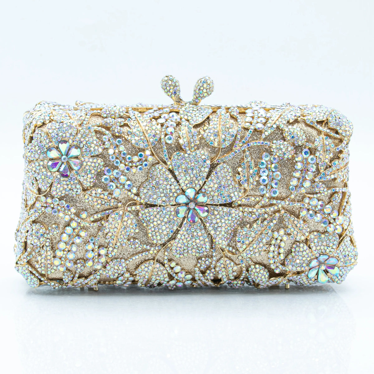 Women's Luxury Floral Rhinestone Evening Clutch Bag