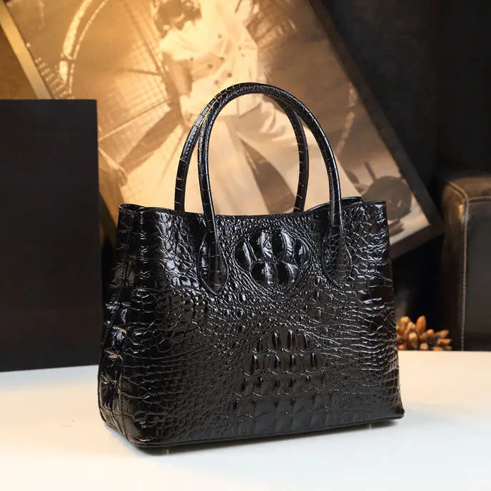 Women's Alligator Pattern Leather Handbag Crossbody Bag