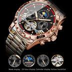 Men's Skeleton Tourbillon Automatic Watch with Week Date