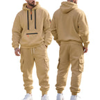 Men's Heavyweight Fleece-Lined Half-Zip Two Piece Tracksuit Set