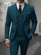 Men's Classic Slim Fit 3-Piece Suit Set