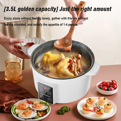 3.7-Quart Multifunctional Non-Stick Electric Hot Pot and Cooker