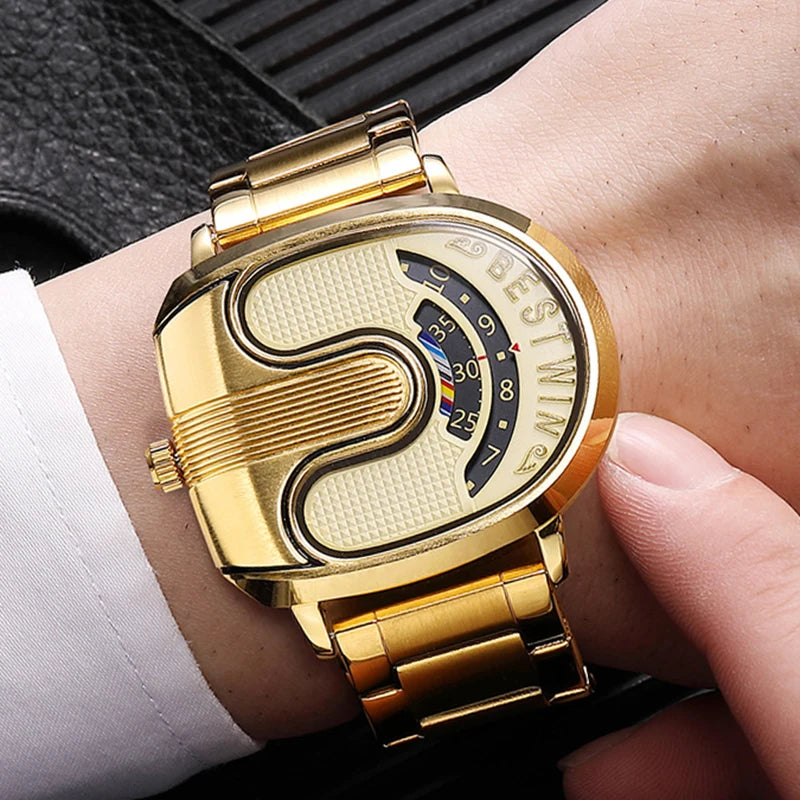 Men's Luxury Stainless Steel Quartz Wristwatch