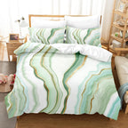 Marble Print Duvet Cover Set Soft Polyester Bedding